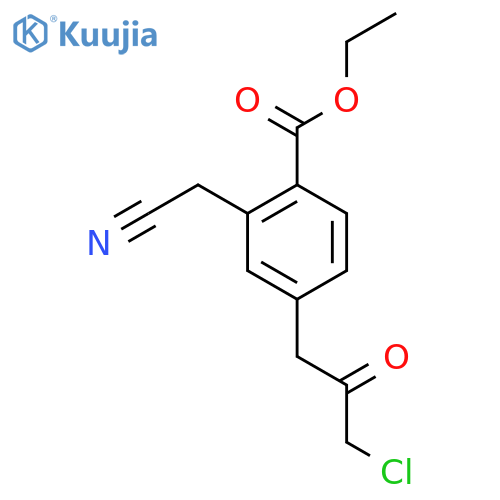 Ethyl 4-(3-chloro-2-oxopropyl)-2-(cyanomethyl)benzoate structure