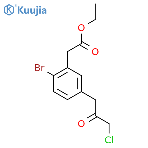 Ethyl 2-bromo-5-(3-chloro-2-oxopropyl)phenylacetate structure