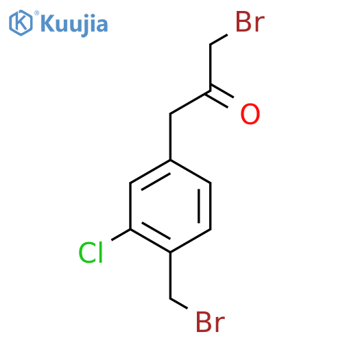 1-Bromo-3-(4-(bromomethyl)-3-chlorophenyl)propan-2-one structure
