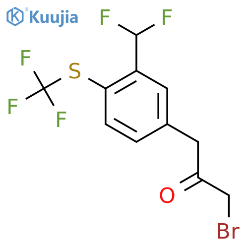 1-Bromo-3-(3-(difluoromethyl)-4-(trifluoromethylthio)phenyl)propan-2-one structure