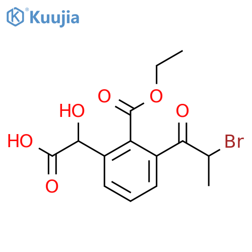 Ethyl 2-(2-bromopropanoyl)-6-(carboxy(hydroxy)methyl)benzoate structure
