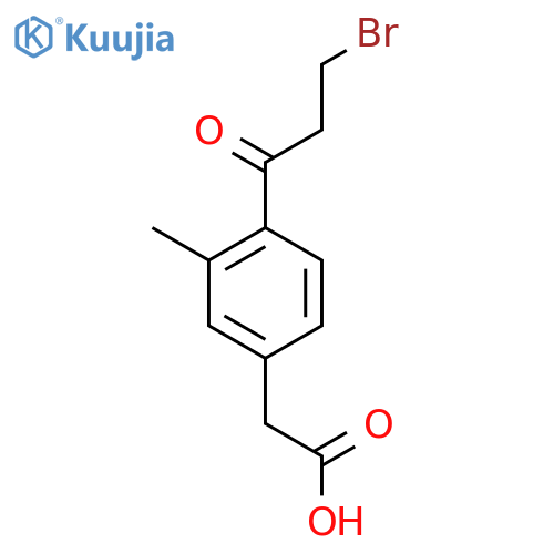 4-(3-Bromopropanoyl)-3-methylphenylacetic acid structure