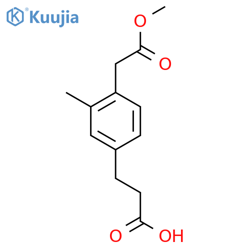 Methyl 4-(2-carboxyethyl)-2-methylphenylacetate structure