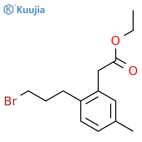 Ethyl 2-(3-bromopropyl)-5-methylphenylacetate structure