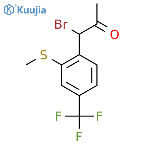 1-Bromo-1-(2-(methylthio)-4-(trifluoromethyl)phenyl)propan-2-one structure