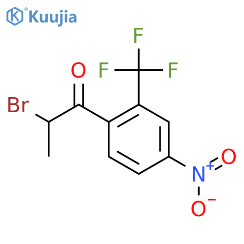 2-Bromo-1-(4-nitro-2-(trifluoromethyl)phenyl)propan-1-one structure