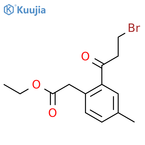 Ethyl 2-(3-bromopropanoyl)-4-methylphenylacetate structure