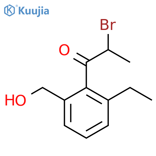 2-Bromo-1-(2-ethyl-6-(hydroxymethyl)phenyl)propan-1-one structure