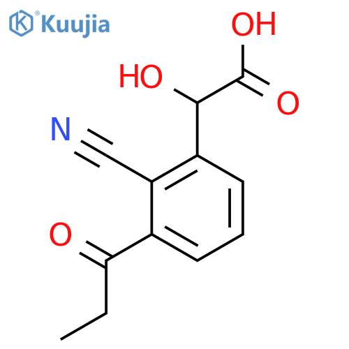 2-Cyano-3-propionylmandelic acid structure