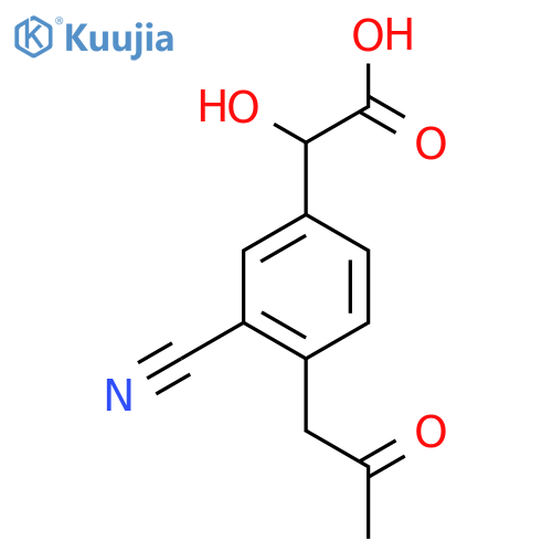 3-Cyano-4-(2-oxopropyl)mandelic acid structure