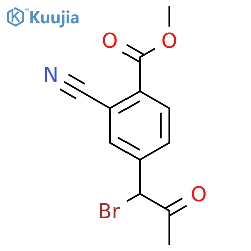 Methyl 4-(1-bromo-2-oxopropyl)-2-cyanobenzoate structure