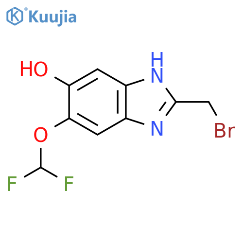 2-Bromomethyl-5-difluoromethoxy-6-hydroxy-1H-benzimidazole structure