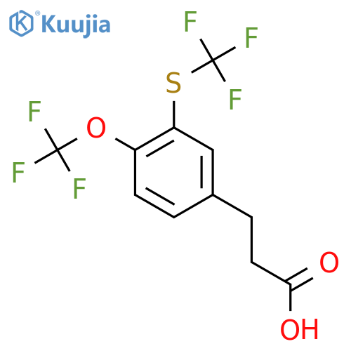 3-(4-(Trifluoromethoxy)-3-(trifluoromethylthio)phenyl)propanoic acid structure