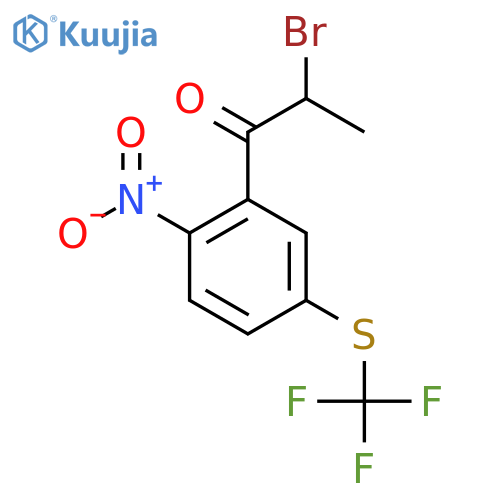 2-Bromo-1-(2-nitro-5-(trifluoromethylthio)phenyl)propan-1-one structure