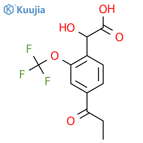 4-Propionyl-2-(trifluoromethoxy)mandelic acid structure