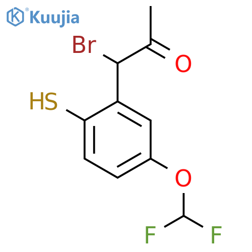 1-Bromo-1-(5-(difluoromethoxy)-2-mercaptophenyl)propan-2-one structure