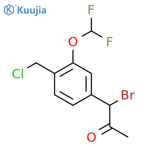 1-Bromo-1-(4-(chloromethyl)-3-(difluoromethoxy)phenyl)propan-2-one structure