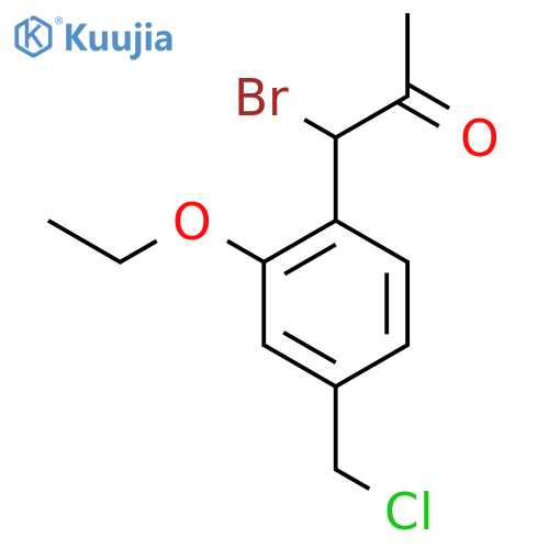 1-Bromo-1-(4-(chloromethyl)-2-ethoxyphenyl)propan-2-one structure
