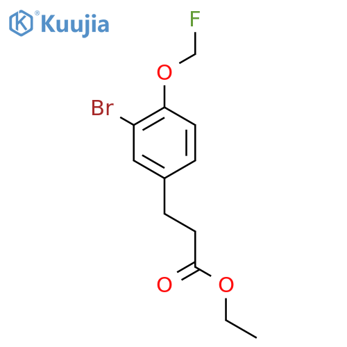 Ethyl 3-(3-bromo-4-(fluoromethoxy)phenyl)propanoate structure