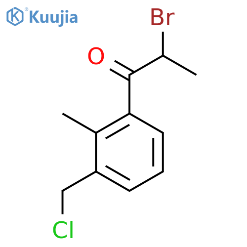 2-Bromo-1-(3-(chloromethyl)-2-methylphenyl)propan-1-one structure