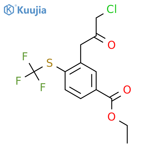 Ethyl 3-(3-chloro-2-oxopropyl)-4-(trifluoromethylthio)benzoate structure
