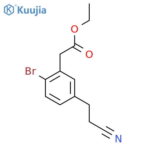 Ethyl 2-bromo-5-(2-cyanoethyl)phenylacetate structure