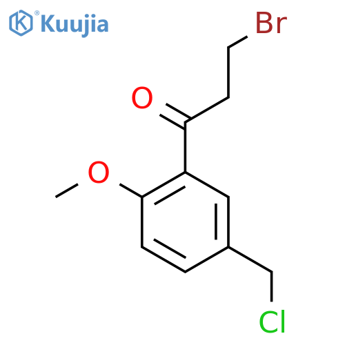 3-Bromo-1-(5-(chloromethyl)-2-methoxyphenyl)propan-1-one structure