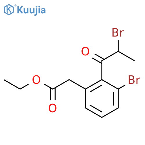 Ethyl 3-bromo-2-(2-bromopropanoyl)phenylacetate structure