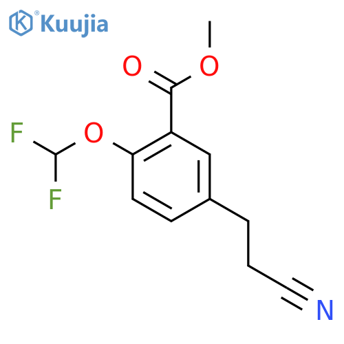 Methyl 5-(2-cyanoethyl)-2-(difluoromethoxy)benzoate structure