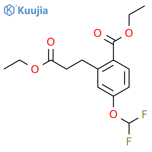 Ethyl 4-(difluoromethoxy)-2-(3-ethoxy-3-oxopropyl)benzoate structure