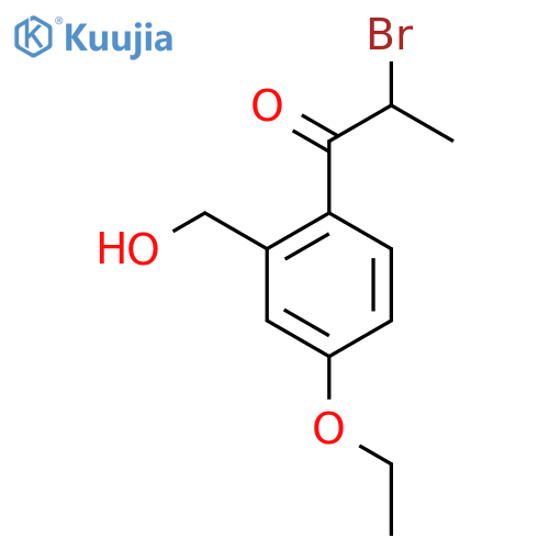 2-Bromo-1-(4-ethoxy-2-(hydroxymethyl)phenyl)propan-1-one structure