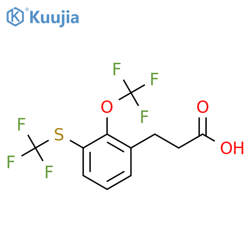3-(2-(Trifluoromethoxy)-3-(trifluoromethylthio)phenyl)propanoic acid structure