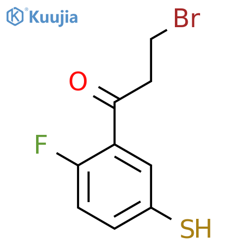 3-Bromo-1-(2-fluoro-5-mercaptophenyl)propan-1-one structure