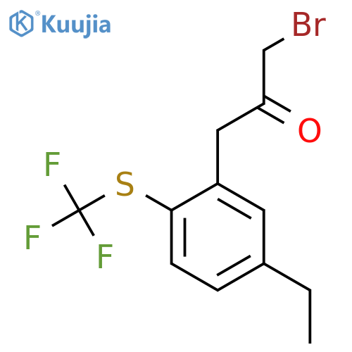 1-Bromo-3-(5-ethyl-2-(trifluoromethylthio)phenyl)propan-2-one structure