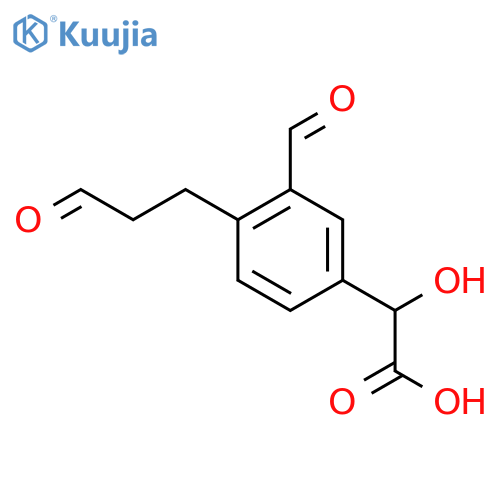 3-Formyl-4-(3-oxopropyl)mandelic acid structure