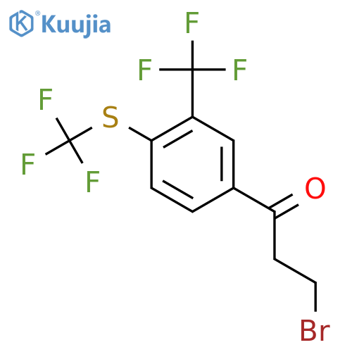 3-Bromo-1-(3-(trifluoromethyl)-4-(trifluoromethylthio)phenyl)propan-1-one structure