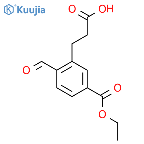 Ethyl 3-(2-carboxyethyl)-4-formylbenzoate structure