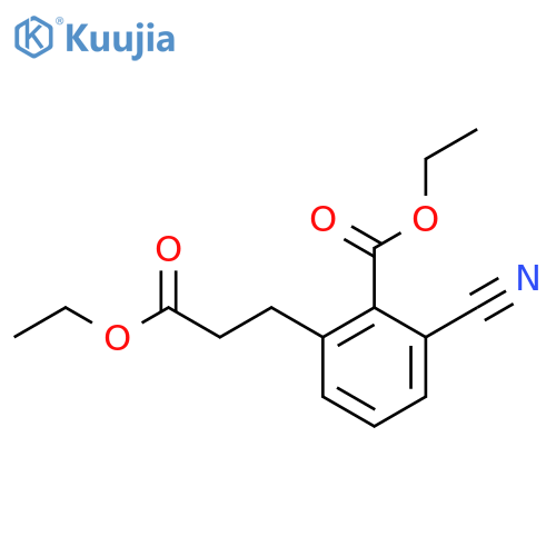 Ethyl 2-cyano-6-(3-ethoxy-3-oxopropyl)benzoate structure