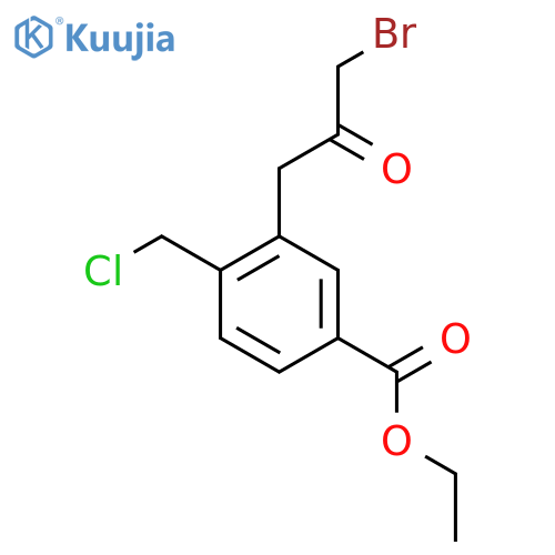 Ethyl 3-(3-bromo-2-oxopropyl)-4-(chloromethyl)benzoate structure