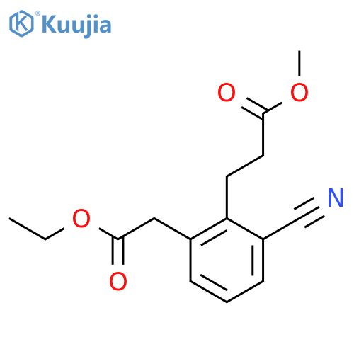 Ethyl 3-cyano-2-(3-methoxy-3-oxopropyl)phenylacetate structure