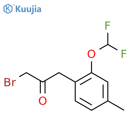 1-Bromo-3-(2-(difluoromethoxy)-4-methylphenyl)propan-2-one structure