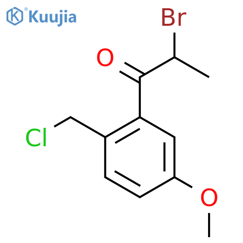 2-Bromo-1-(2-(chloromethyl)-5-methoxyphenyl)propan-1-one structure