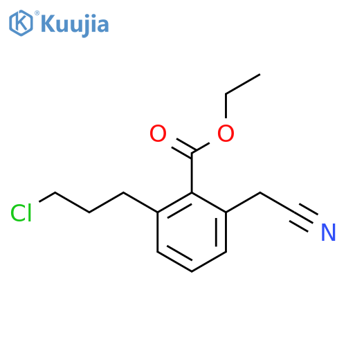 Ethyl 2-(3-chloropropyl)-6-(cyanomethyl)benzoate structure