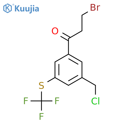 3-Bromo-1-(3-(chloromethyl)-5-(trifluoromethylthio)phenyl)propan-1-one structure