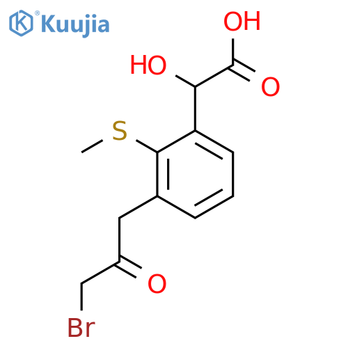 3-(3-Bromo-2-oxopropyl)-2-(methylthio)mandelic acid structure