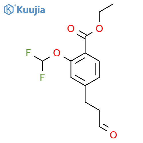 Ethyl 2-(difluoromethoxy)-4-(3-oxopropyl)benzoate structure