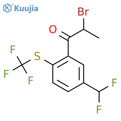 2-Bromo-1-(5-(difluoromethyl)-2-(trifluoromethylthio)phenyl)propan-1-one structure