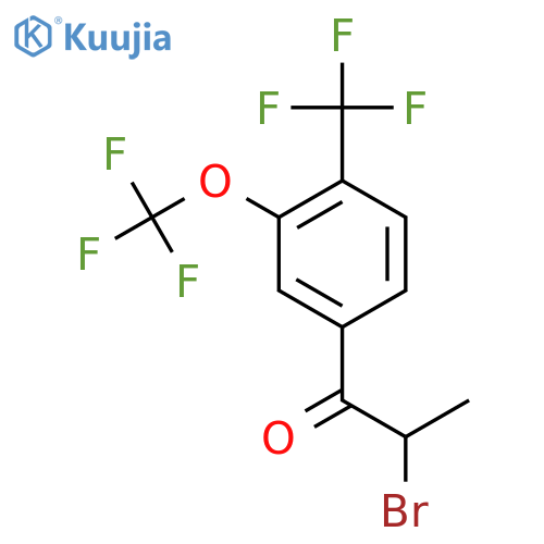 2-Bromo-1-(3-(trifluoromethoxy)-4-(trifluoromethyl)phenyl)propan-1-one structure