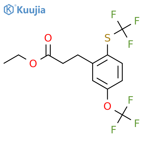 Ethyl 3-(5-(trifluoromethoxy)-2-(trifluoromethylthio)phenyl)propanoate structure