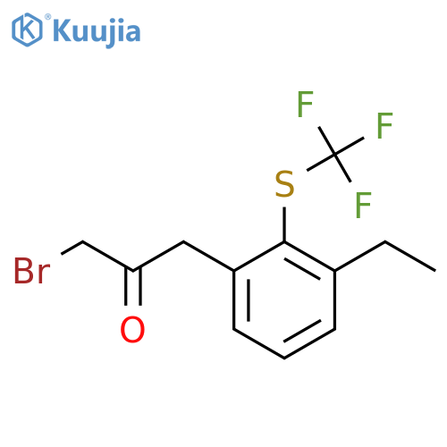 1-Bromo-3-(3-ethyl-2-(trifluoromethylthio)phenyl)propan-2-one structure